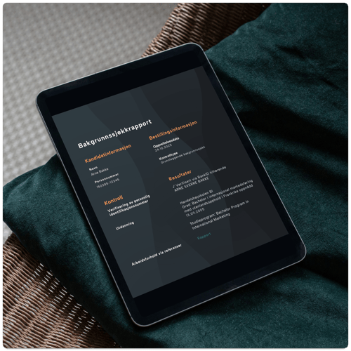 Bakgrunnssjekk med Refapp
