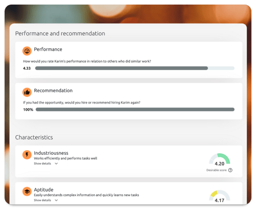 Performance and recommendation view in a Refapp reference report