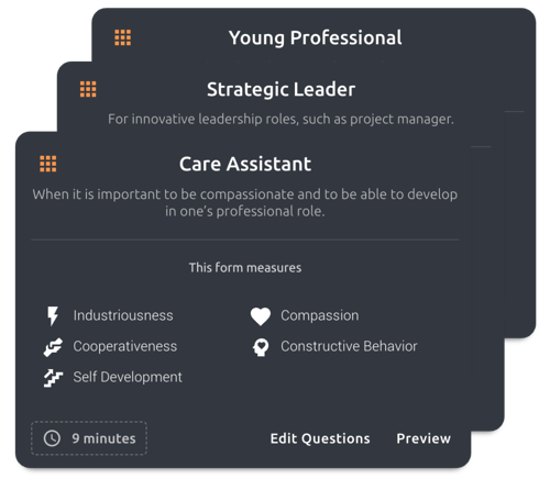 Refapp's role-specific, research-based questionnaires